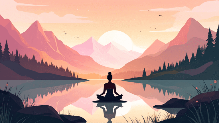 a woman sitting in a lotus position on a lake representing a stress free person