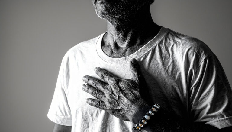 Man with hand on chest at peace -Spiritual Habits