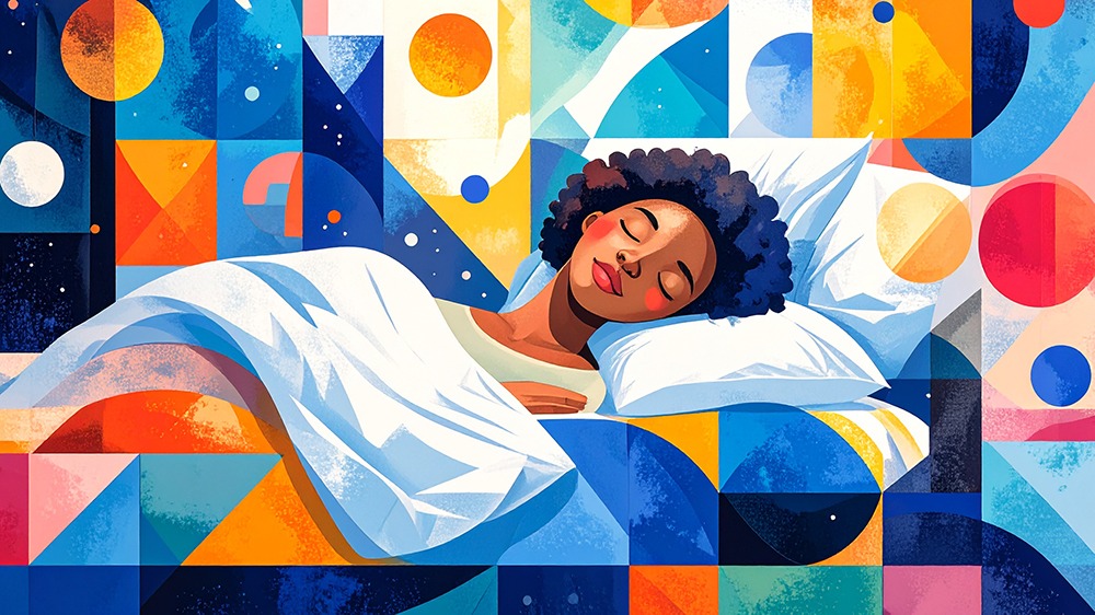 Fix your sleep tonight. Person resting peacefully.