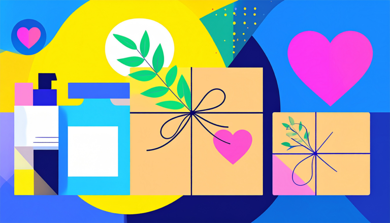 Colorful gift ideas and wellness products