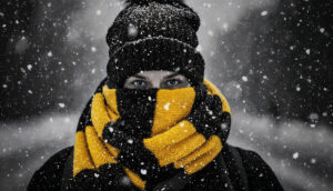 Person the cold winter conditions. Learning the spiritual lessons winter has to offer