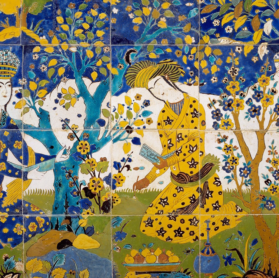 Connect with Nature. Colorful tile art depicting nature scene